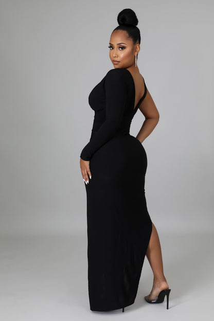 Yanna One Shoulder Split Dress