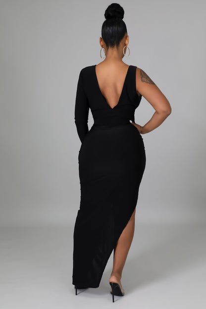 Yanna One Shoulder Split Dress