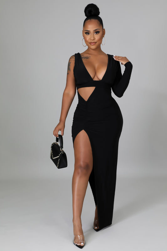 Yanna One Shoulder Split Dress