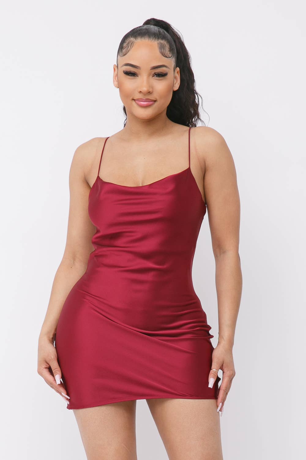 Tiara Satin Midi Dress